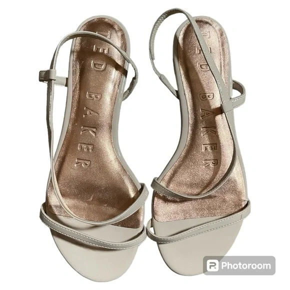 NWT Ted Baker London Nude Pepell Slingback Leather Sandals Size 7.5 Size 38 EU - Picture 3 of 9